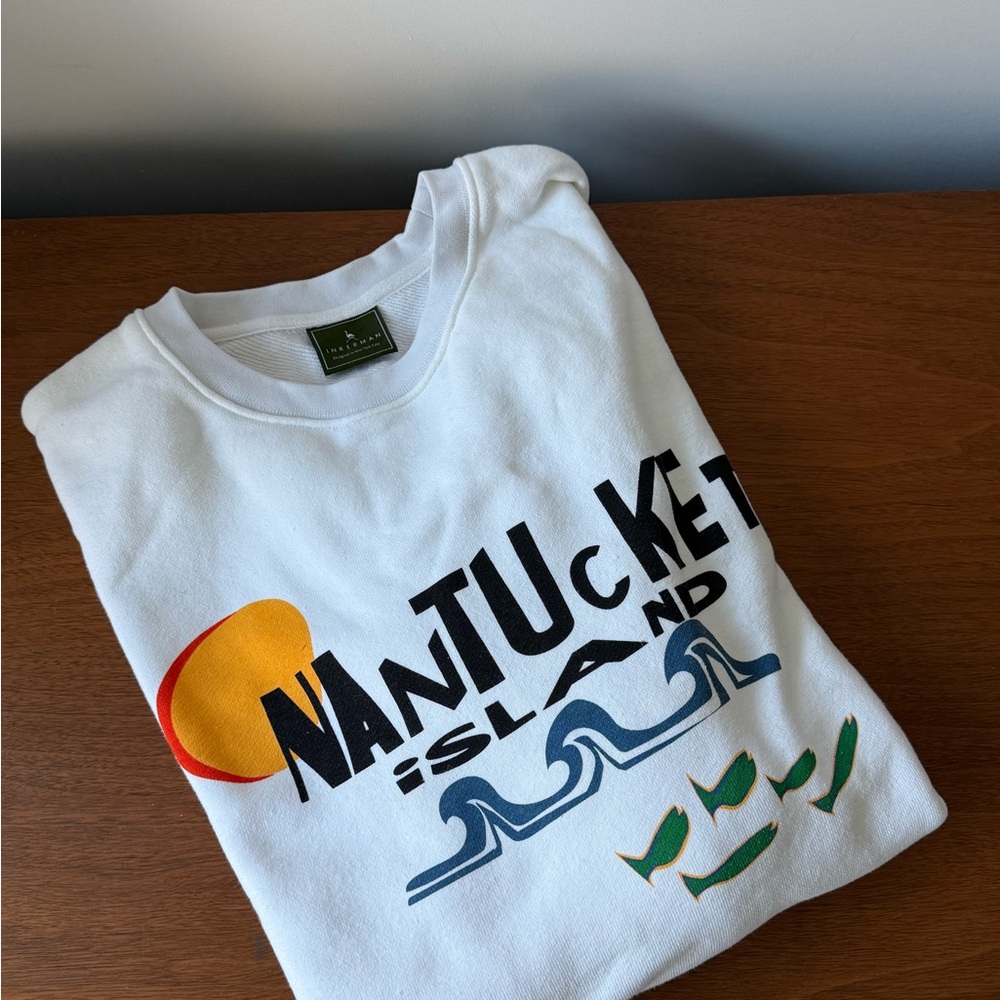 Nantucket Island Graphic White Sweatshirt